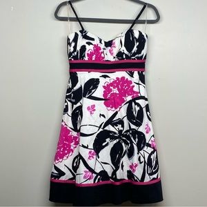Speechless Pink and Black Floral Cocktail Dress, Light Padded Bra - Junior Sz 7